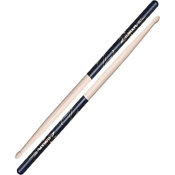 Zildjian 5B Black Dip, Drumsticks aus Hickory mit rutschfestem Gummigriff, schwarz
