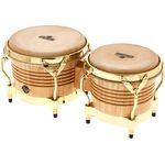 LP M201-AW Bongos Matador, 7 1/4" + 8 5/8", Natur, Siam Oak mit Traditional Rims und goldener Hardware