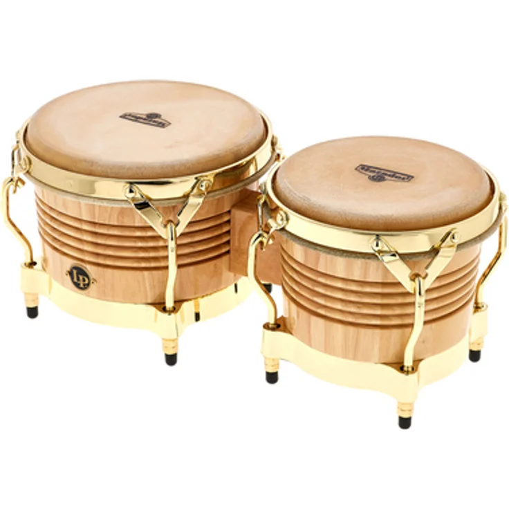LP M201-AW Bongos Matador, 7 1/4" + 8 5/8", Natur, Siam Oak mit Traditional Rims und goldener Hardware