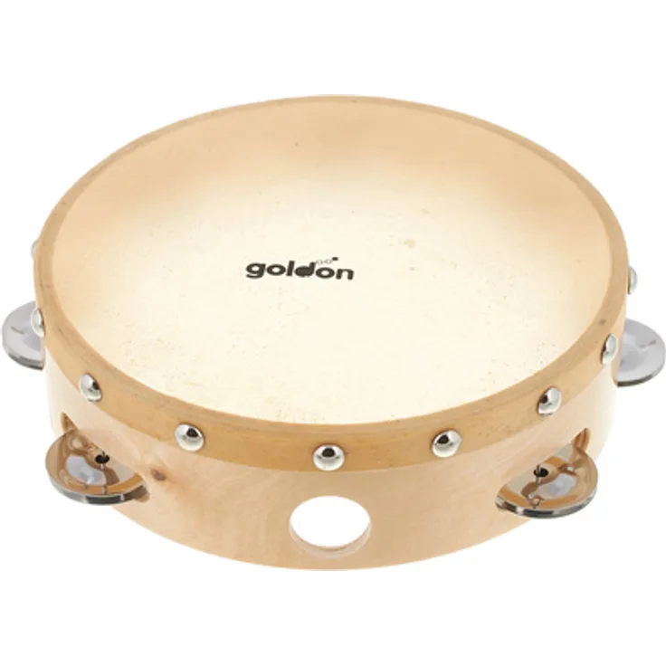 Goldon Tambourine 20 cm, Modell 35325, Naturfell mit 7 Schellen