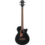 Ibanez AEGB24E-BKH, AEG Cutaway Akustikbass mit Ibanez Undersaddle Tonabnehmer, Sapele Decke und Boden, schwarz