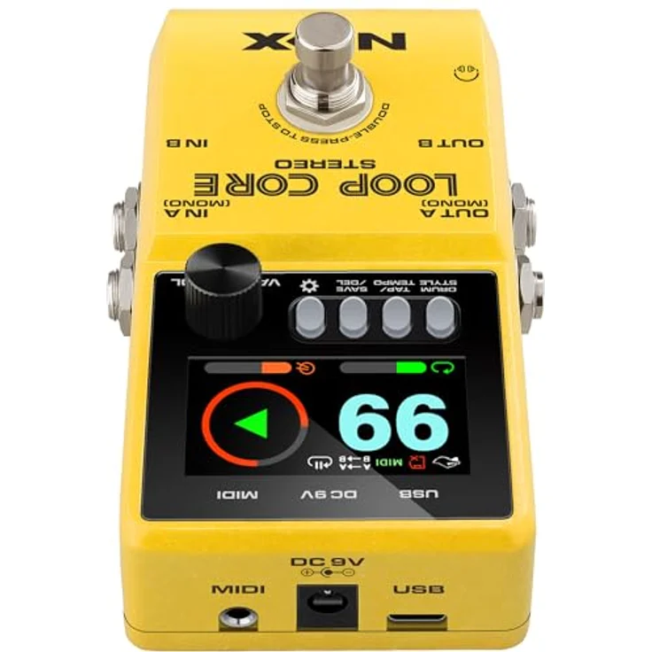 Nux Loop Core Stereo, Gitarren Looper-Pedal mit 6 Stunden Loop-Speicher, 99 Speicherplätzen, hochauflösendem Farb-LCD und MIDI-Steuerung – Bild 2
