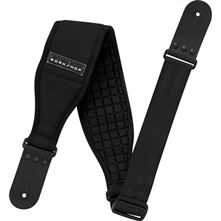 Ibanez BWS90 Bass Workshop Strap, gepolsterter Gitarrengurt aus Nylongewebe, schwarz, verstellbar von 1020 mm bis 1250 mm, 90 mm breit – Bild 2