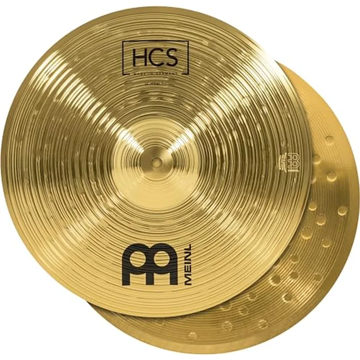 Meinl Cymbals HCS Hihat 14 Zoll Schlagzeug Becken Paar, Messing mit traditionellem Finish für Anfänger