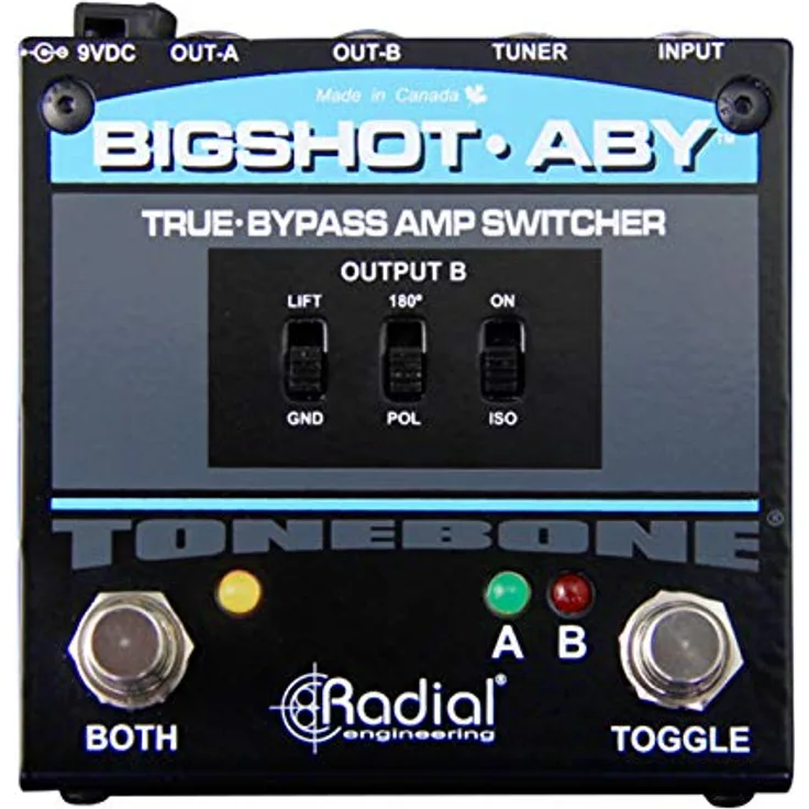 Radial Engineering Tonebone Bigshot ABY/Y MKII, passiver ABY Verstärker Wahlschalter mit True Bypass und Ground Lift, Metallgehäuse