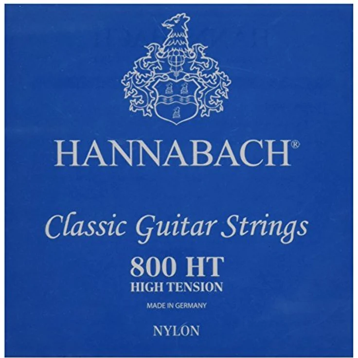 Hannabach 800HT Blue, Nylonsaiten für klassische Gitarre, starke Spannung, umsponnen, versilbert, blau – Bild 1