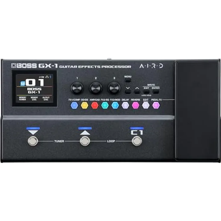 Boss GX-1 Guitar Effects Processor, Multieffektpedal für E-Gitarre & Bass mit 23 Verstärkertypen, 146 Effekten und Bluetooth-Audio