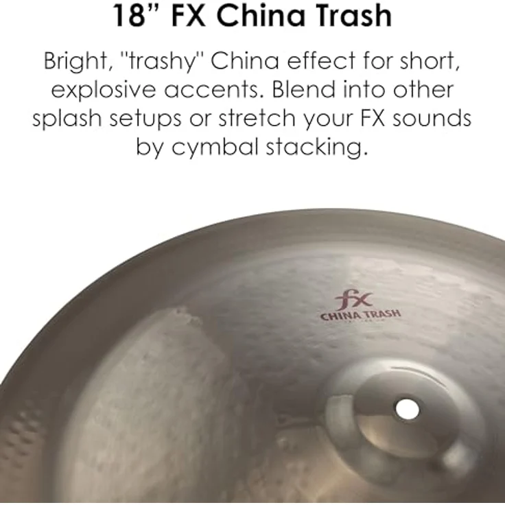 Zildjian 18" FX China Trash, Schlagzeugbecken mit hellem, explosivem Sound und kurzer Ausklingzeit, brillant – Bild 3