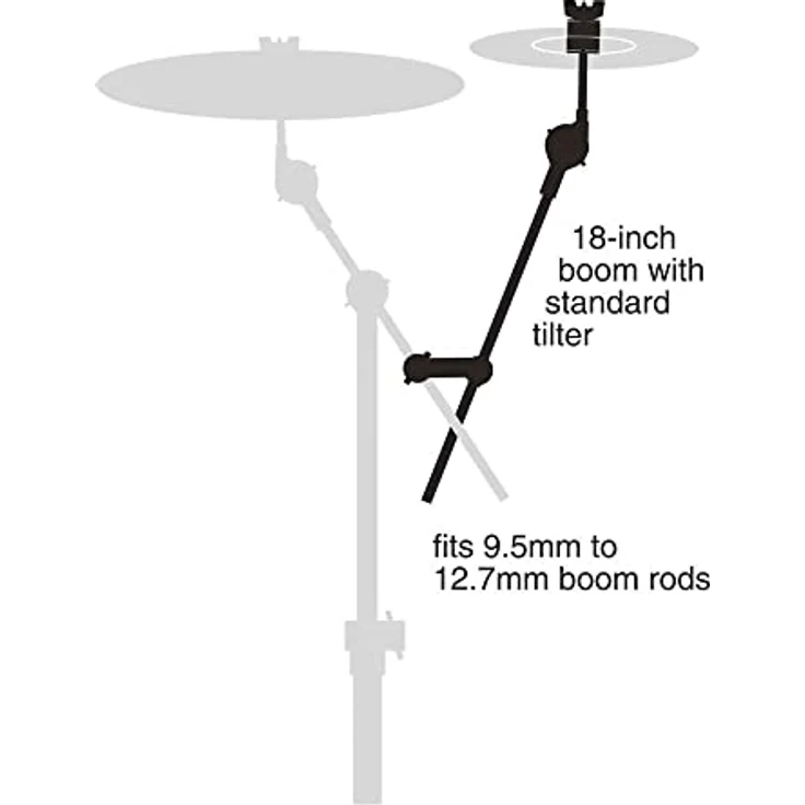 Gibraltar Long Cymbal Boom Ratchet Assembly, 18" Arm mit Standard-Schrägsteller für Galgenarm, 9,5 mm bis 12,7 mm Durchmesser – Bild 3