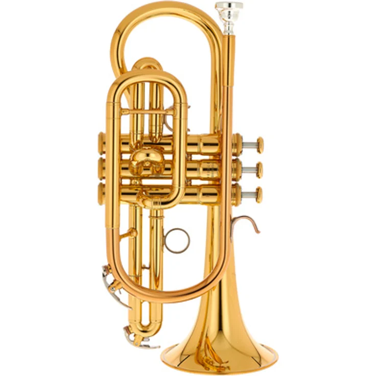 Yamaha YCR-6335 II Bb-Kornett, Profiklasse mit Large-Bohrung (11,73 mm) und Messing Schallstück, goldlackiert, inkl. Koffer und 14ES Mundstück