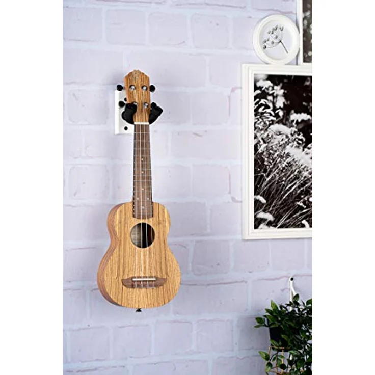 Ortega Guitars Ukulele Wandaufhängung OUH-1WH, platzsparend aus Holz in Weiß mit montierbarem Halterungszubehör – Bild 5