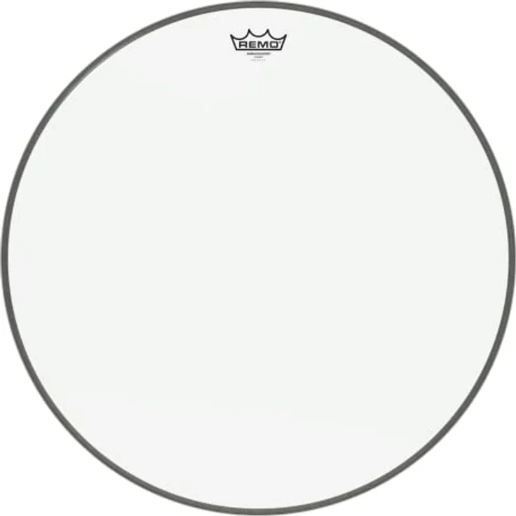 Remo Ambassador Transparent Schlagzeugfell für Bassdrum 22 Zoll, einlagige Mylar-Folie für warmen, resonanten Klang – Bild 2