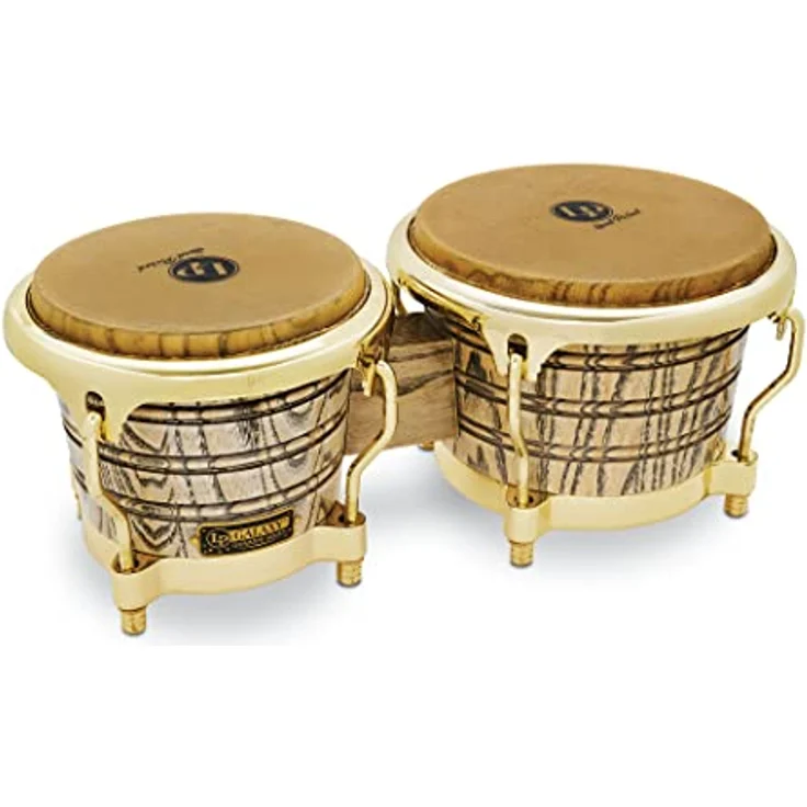 LP Galaxy Giovanni Bongo Set, 7 1/4" + 8 5/8" Natur Holz mit Gold Hardware, Premium North American Ash, Comfort Curved II Spannreifen – Bild 2
