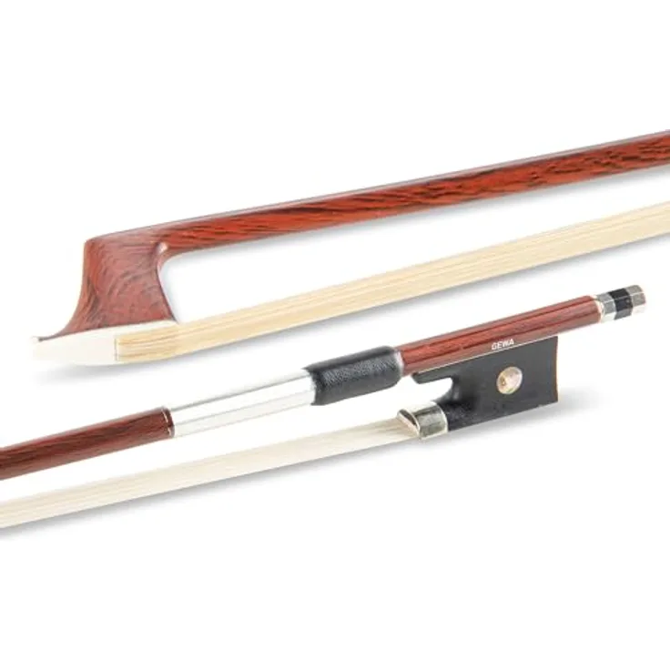 Gewa Carbon Violin Bow 4/4 Wood, Geigenbogen in Holzoptik mit Neusilber, Ebenholzfrosch und Naturhaarbezug
