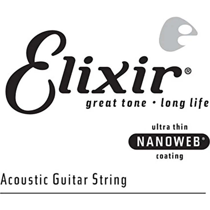 Elixir .023 Western Guitar Phosphor Bronze Saite, Einzelsaite mit Nanoweb Beschichtung für langlebigen Klang
