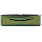Suzuki C-20 Olive E, Mundharmonika mit Richter System, oliv-grün, inkl. Etui, ideal für Blues und Overbend Techniken