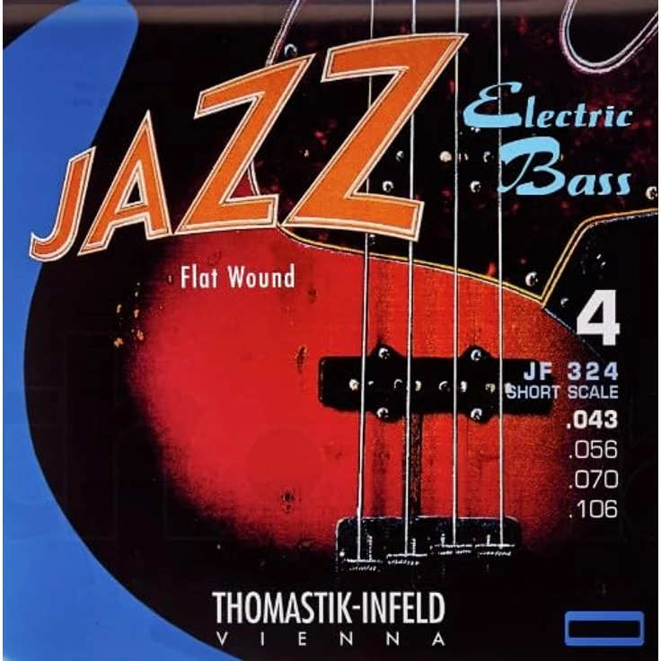 Thomastik JF324, E-Bass Saitensatz, Short Scale, Nickel Flatwound Roundcore, Stärken 043-056-070-106, Winding Length 90-91 cm – Bild 5