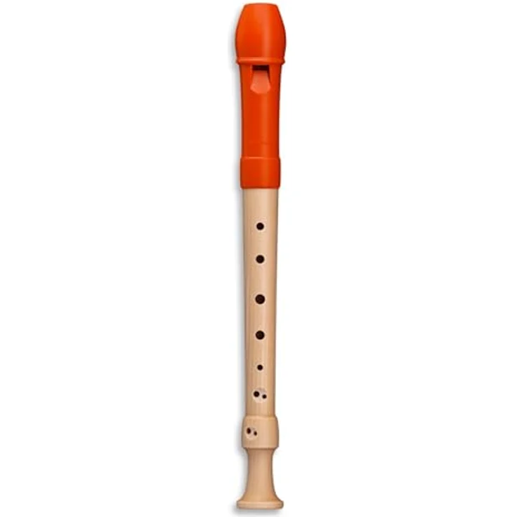 Mollenhauer 17214 Fipple Digi Soprano G DH, Sopranblockflöte in C mit Doppelloch, Kunststoffkopf, Ahornunterstück, orange – Bild 1