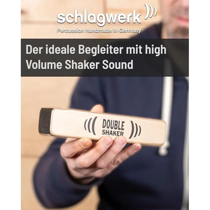 Schlagwerk SK40 Double Shaker, Professioneller Holzshaker mit Stereoeffekt, 24x5 cm, verschiedene Farben – Bild 4
