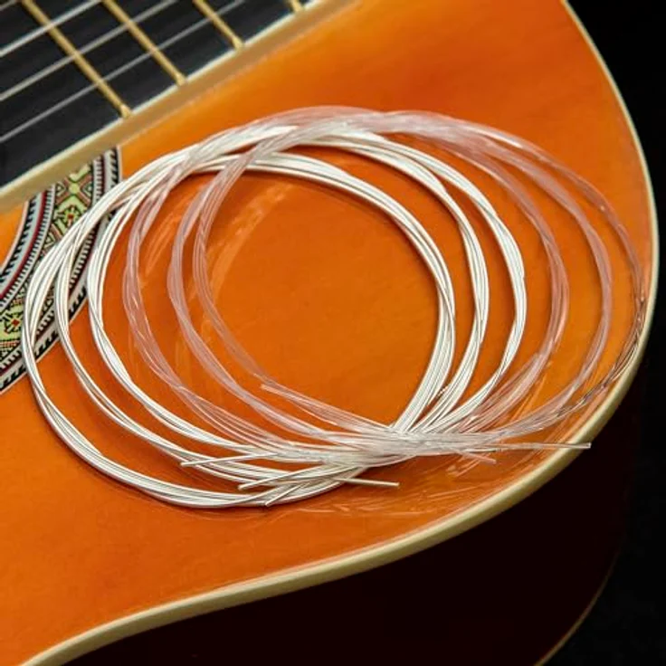 World Rhythm TIGER Gitarrensaiten für Klassikgitarre, normale Spannung, Nylonsaiten, Ersatz-Stahl, inklusive extra High E Saite, einfarbiges Nylon G, B, E – Bild 5