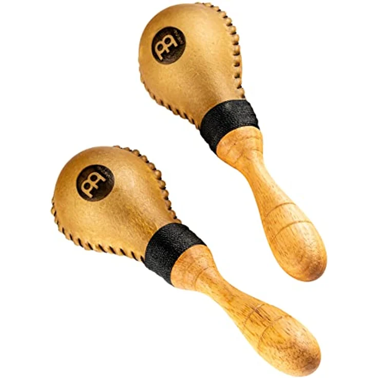 Meinl MSM2 Skin Maracas M, Mini Percussion mit Holzgriff, Paar, 18 cm Länge – Bild 2
