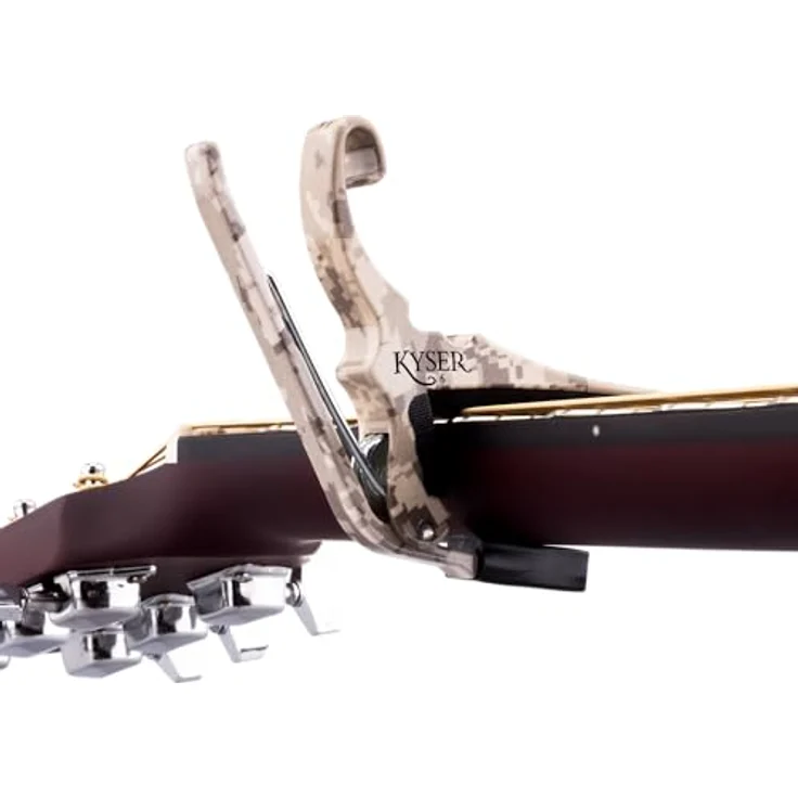 Kyser KG6G4V2A, Schnellwechsel-Gitarren-Kapodaster aus Aluminium mit Stahlfeder für 6-saitige Akustikgitarren, schwarz – Bild 3