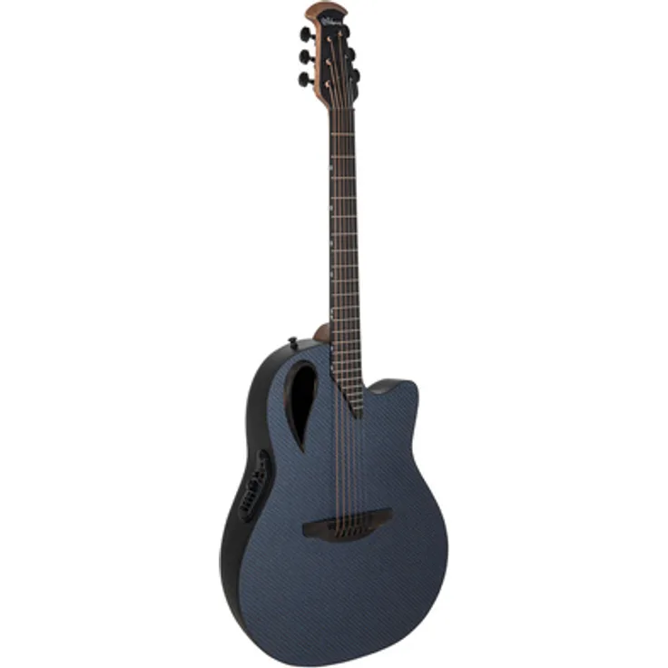 Adamas MD80-8R-G E-Akustik-Gitarre mit Carbon Fiber/Kevlar Decke, Cutaway, Blue Reflection und OP-Pro Studio Preamp