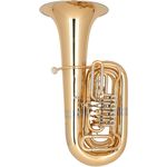 Miraphone 86A GM Bb-Tuba, 4/4 Größe mit 4 Zylinderventilen, Goldmessing, inkl. TU29 Mundstück, Klarlack lackiert