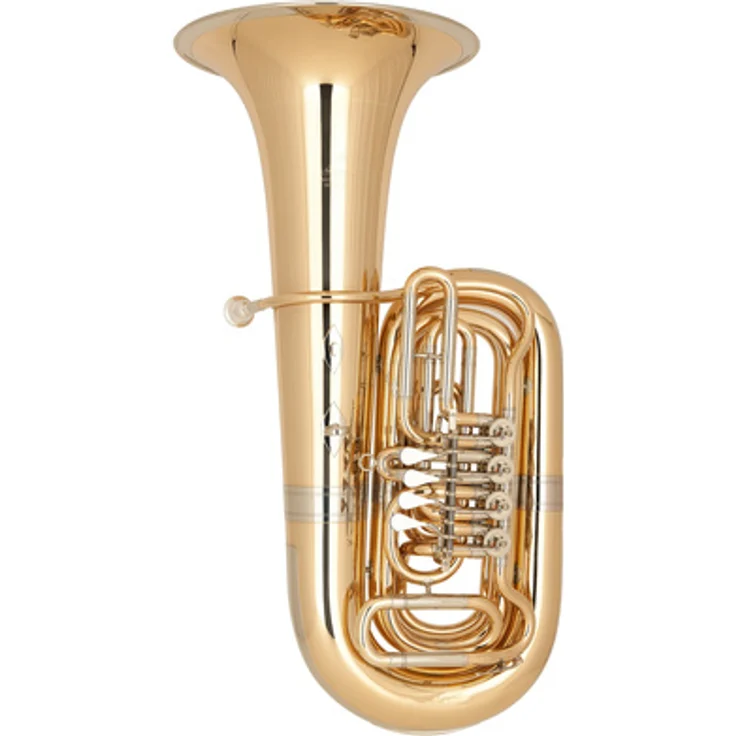 Miraphone 86A GM Bb-Tuba, 4/4 Größe mit 4 Zylinderventilen, Goldmessing, inkl. TU29 Mundstück, Klarlack lackiert