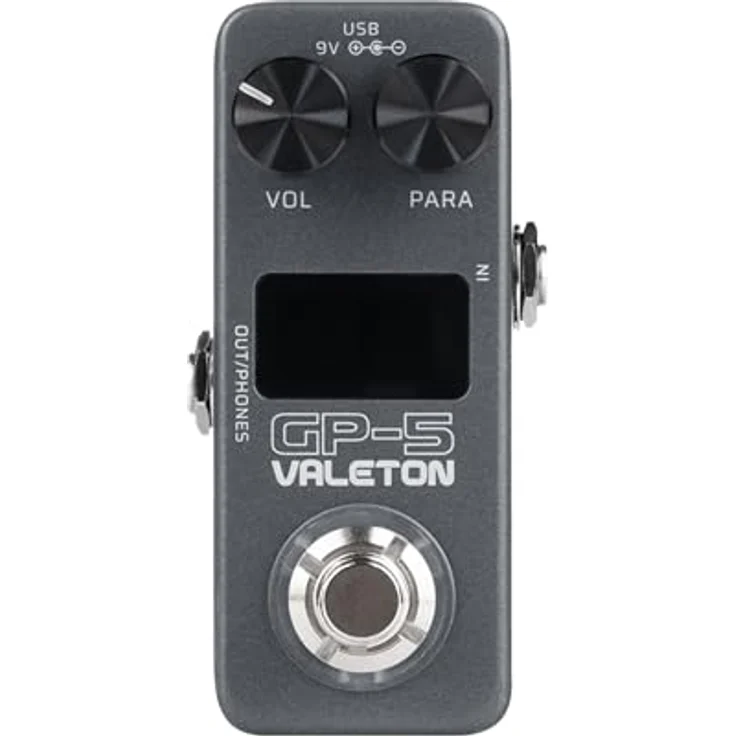 Valeton GP-5, Kompaktes Multi-Effektpedal mit über 100 Effekten, NAM-Amp-Modeling, IR Loader, 100 Patch Slots, Bluetooth, USB-Audio-Interface, Stereo-Ausgang, Metallgehäuse, Schwarz – Bild 1