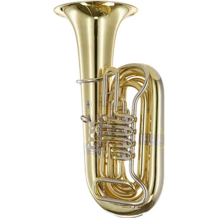 Cerveny CBB 681-4 Bb-Tuba, 4/4 Größe, Messing mit Klarlack, 4 Drehventile, inkl. Mundstück und Koffer