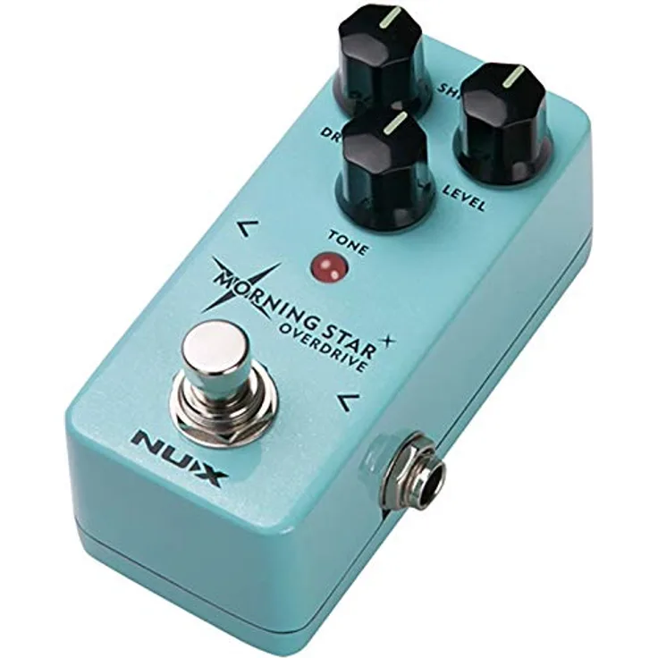 Nux Morning Star OD, Overdrive-Pedal für E-Gitarre & Bass mit Treble-Touch-Option, Mini Core Serie