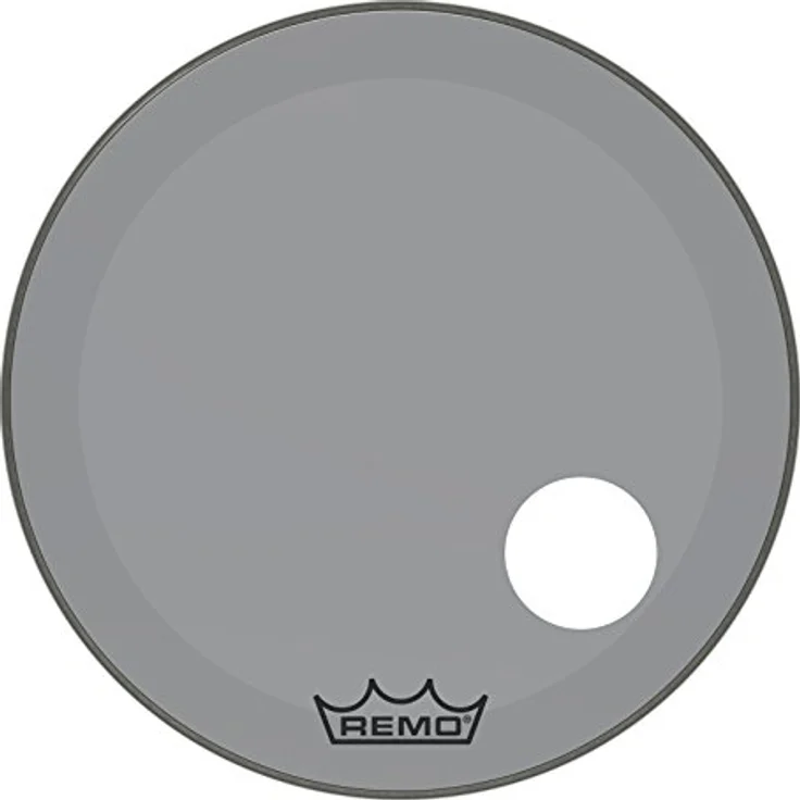 Remo 26" P3 Colortone Reso Smoke, Bass Drum Resonanzfell mit 5" Mikrofonloch und Dämpfungsring, Smoke-Farbe, 10 mil Dicke – Bild 2