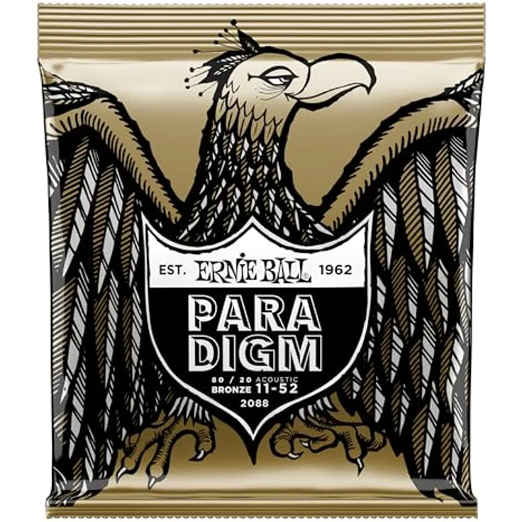 Ernie Ball Paradigm Light 80/20 Bronze Akustikgitarren Saiten, 11-52 Gauge, ultrahochfester Stahlkerndraht, korrosionsbeständig, ikonischer Erdholzton – Bild 1
