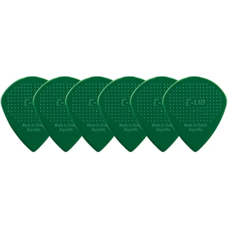 D-Grip Picks Jazz C Nylon Plektrum, Dunkelgrün, 1,18mm, 6 Stück, 3D-Grip-Textur