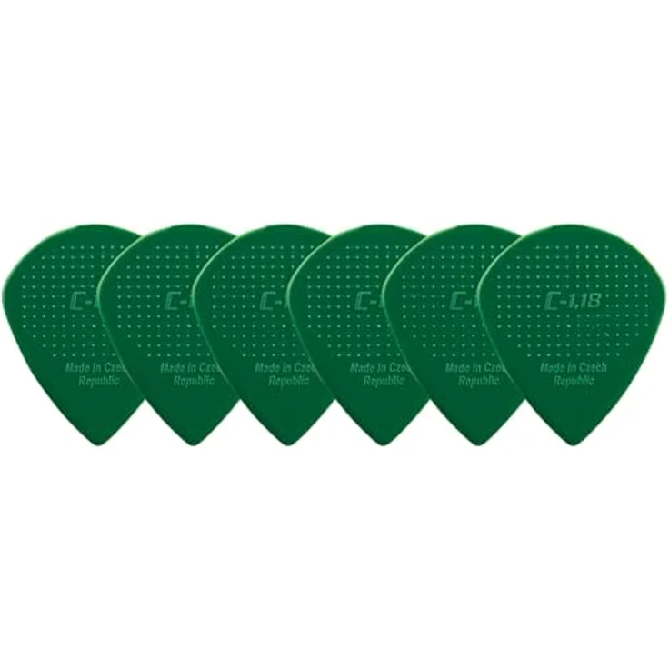 D-Grip Picks Jazz C Nylon Plektrum, Dunkelgrün, 1,18mm, 6 Stück, 3D-Grip-Textur – Bild 1