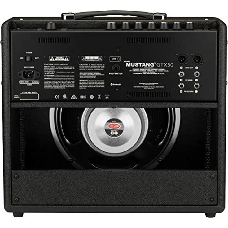 Fender Mustang GTX50, Modelling Combo Verstärker für E-Gitarre mit 50 Watt Leistung, 40 Amp Modellen und 12" Celestion G12P-80 Lautsprecher – Bild 4