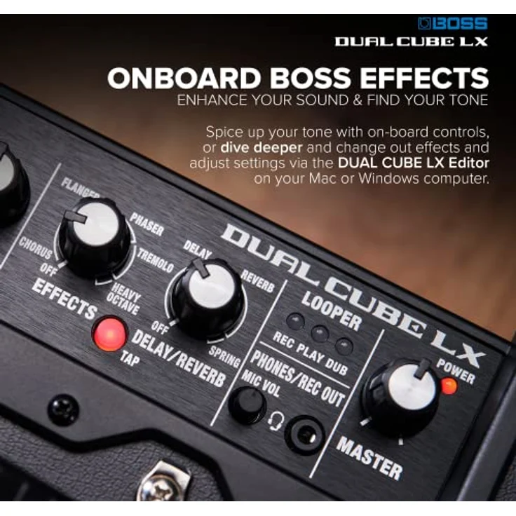 BOSS DUAL Cube LX Gitarrenverstärker, vielseitiger Desktop-Verstärker mit professionellen Sounds und robuster Konstruktion – Bild 5