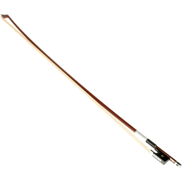 Alfred Stingl by Höfner AS23 V1/16 Violin Bow, Brasilholzbogen mit achteckiger Stange, Neusilberbewicklung, Ebenholzfrosch mit einfachem Auge, Perlmutt-Schübchen, mongolisches Pferdehaar