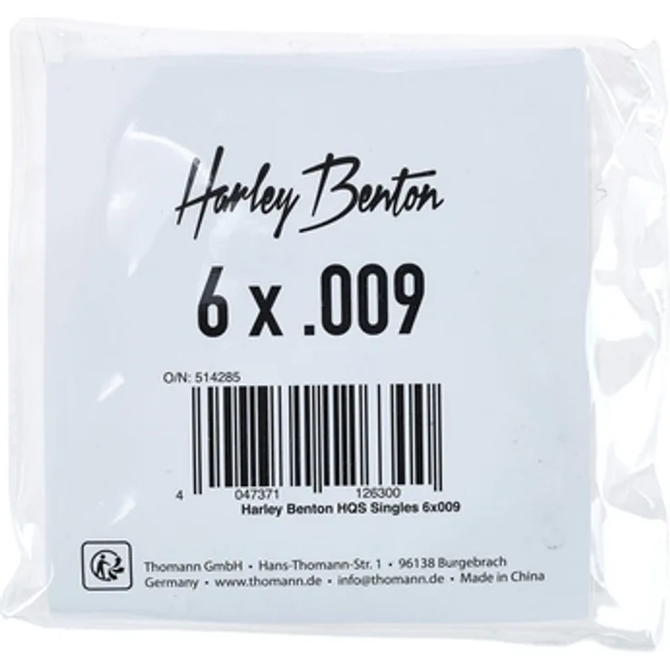 Harley Benton HQS Singles 6x009, Gitarrensaiten im 6er Pack aus amerikanischem Stahl, für E- und Akustikgitarre, .009 Stärke