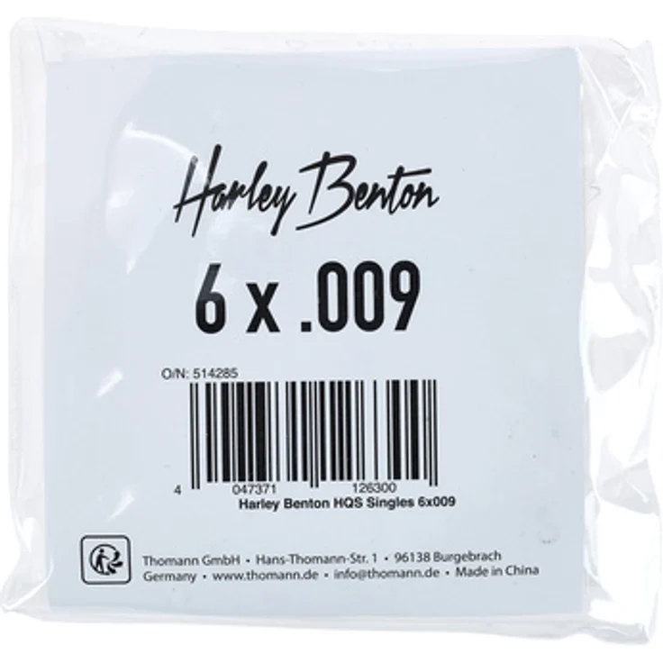Harley Benton HQS Singles 6x009, Gitarrensaiten im 6er Pack aus amerikanischem Stahl, für E- und Akustikgitarre, .009 Stärke