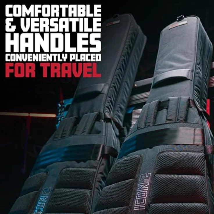 Gator Icon 2 E-Gitarren Gigbag, schwarz, für 2 Gitarren mit versteckten Rucksackgurten und abnehmbarer Nackenstütze – Bild 9