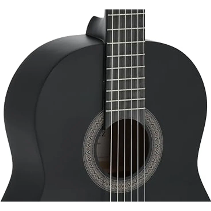 GEWA Juan Miguel Navarrez Konzertgitarre, 4/4 klassische Gitarre in schwarz, Starter Set mit Tasche, Plektren, Lehrbuch mit CD und Stimmgerät – Bild 5