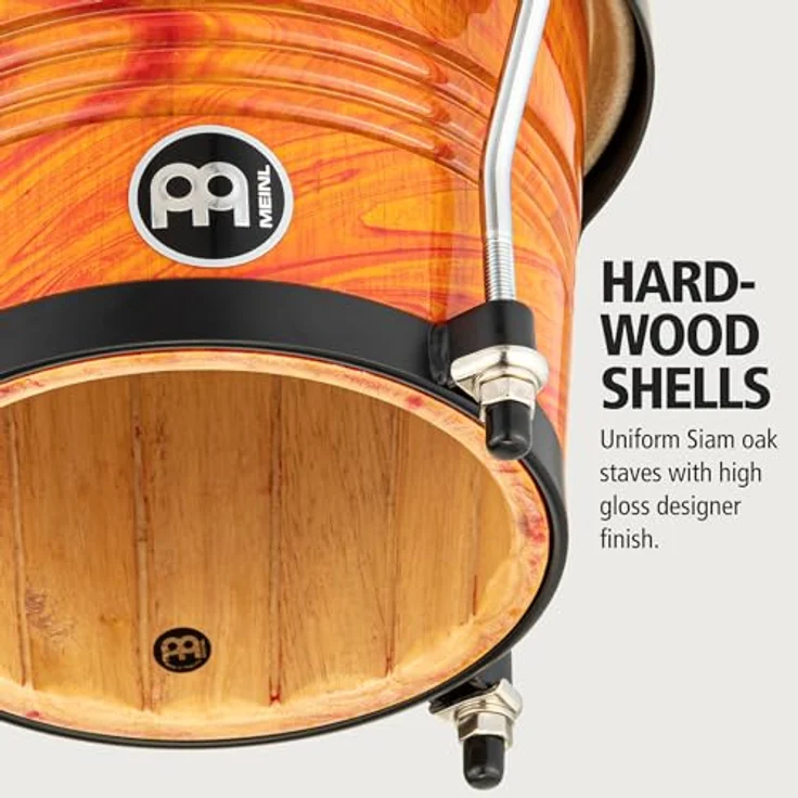 Meinl FWB190AF Marathon Designer Bongos, 6 3/4" Macho und 8" Hembra, Amber Fade, Gummibaum, handselektierte Büffelfelle, patentiertes Free Ride System, inklusive Stimmschlüssel und Tune Up Öl – Bild 2
