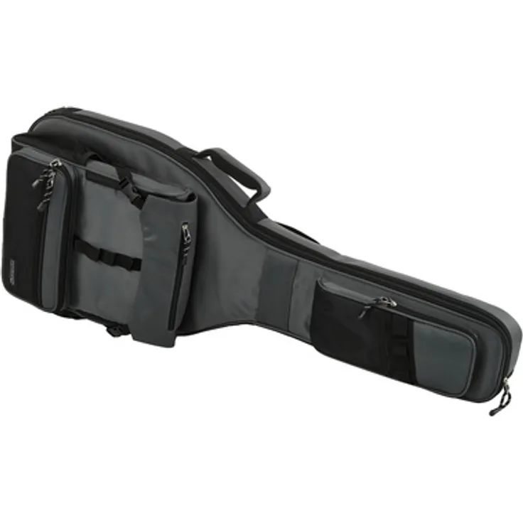 Ibanez IGB651-GY Gig Bag, gepolsterte Gitarrentasche für E-Gitarre, grau, mit sieben Aufbewahrungstaschen und YKK-Reißverschlüssen