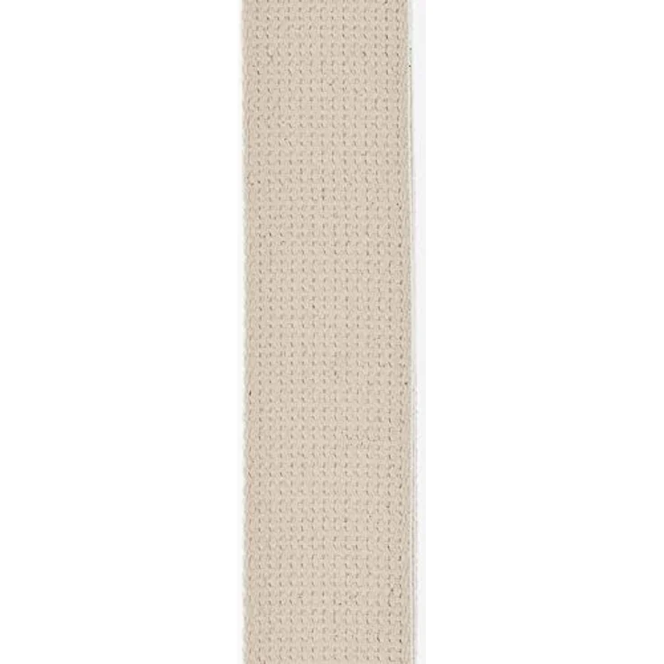 Daddario 50CT01 Gitarrengurt aus Baumwolle, verstellbar 89-152 cm, 50 mm breit, Naturfarbe, extra starke Lederenden, Made in Canada – Bild 2