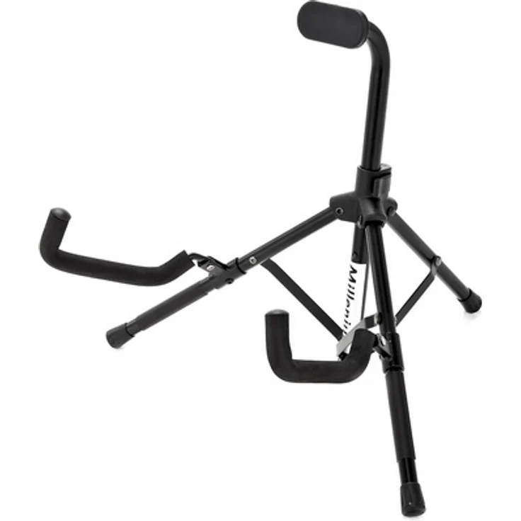 Millenium GS-2008 A Black, Akustikgitarrenständer mit gepolsterter Rückenstütze, Schwarz, Abstand zwischen Ablageflächen 27 cm, nicht für Nitrolack-Gitarren geeignet