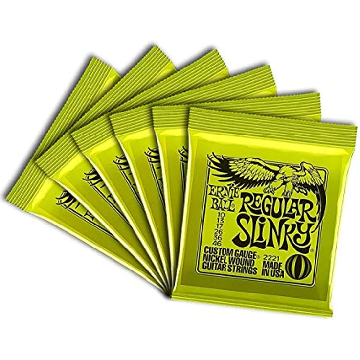 Ernie Ball Regular Slinky, E-Gitarrensaiten, 6er-Pack, Nickel Wound, Stärke 10-46, ausgewogener Ton – Bild 1