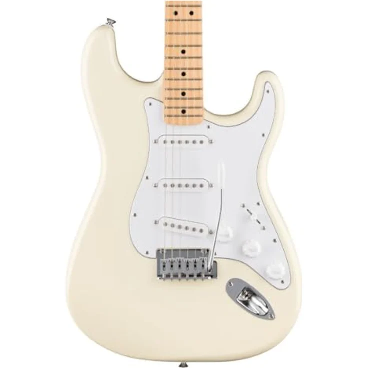 Fender Standard Stratocaster, E-Gitarre in Olympic White mit klassischem Design – Bild 3