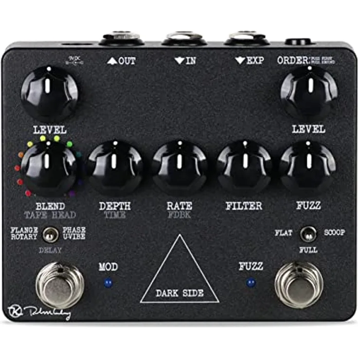 Keeley Dark Side V2, Overdrive-Pedal mit Fuzz, Phaser, Uni-Vibe, Flanger, Delay und True Bypass